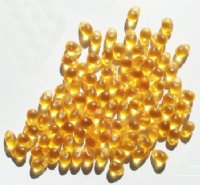 100 4x6mm Transparent Matte Topaz Drop Beads
